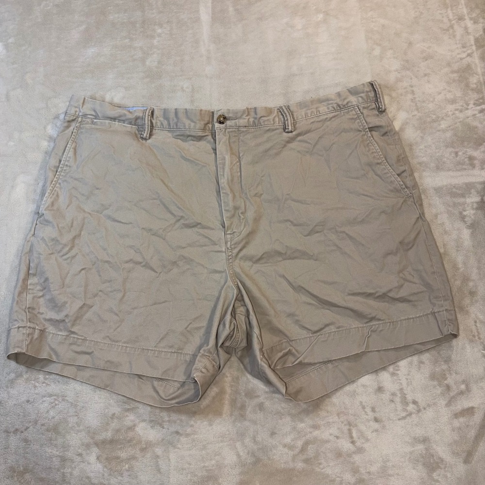 Polo Ralph Lauren Classic Fit 6" Chino Shorts Khaki Tan Mens 42 Stretch Twill